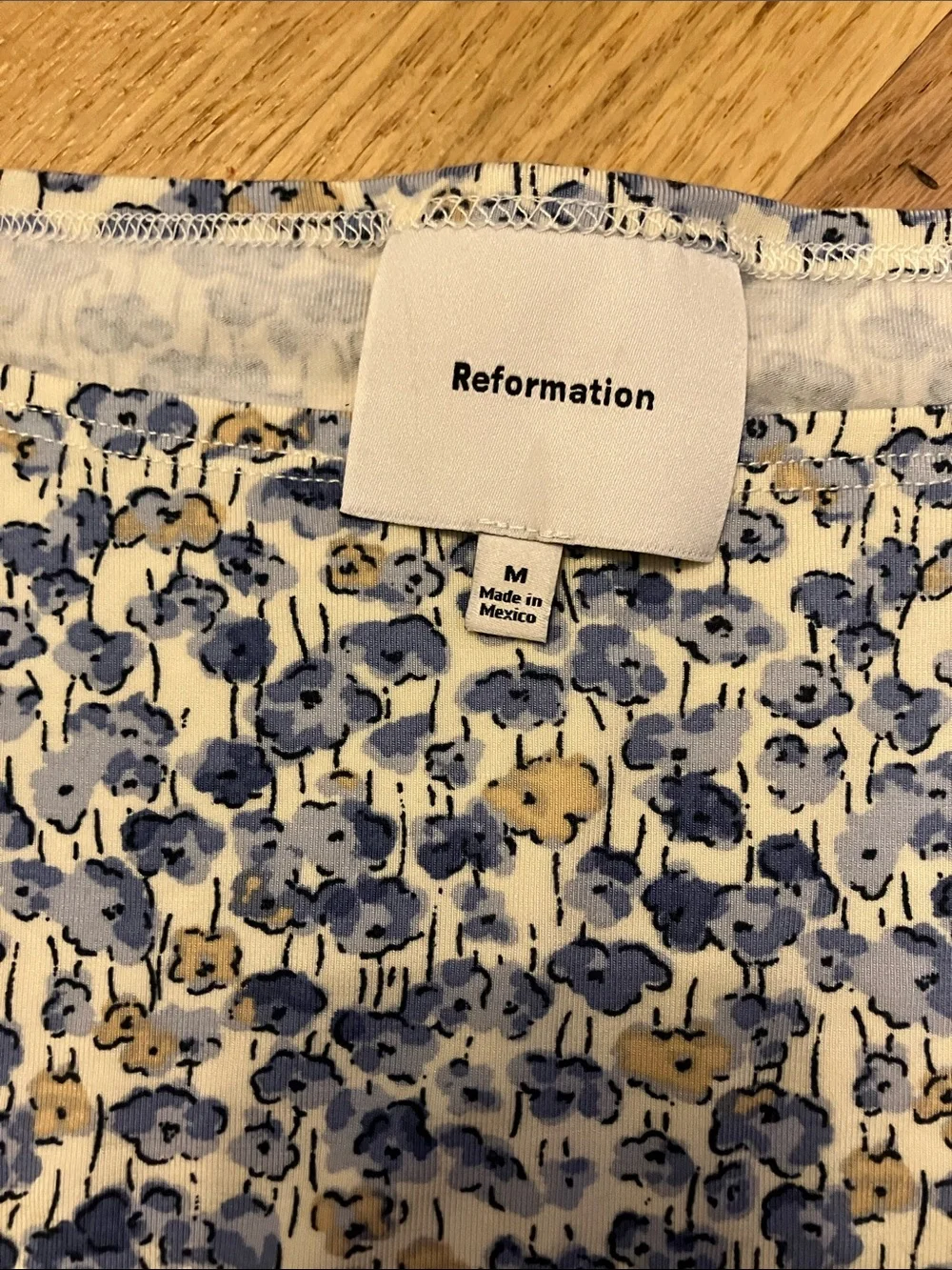 Reformation Blue and Cream Floral Tank Top - Picture 2 of 6